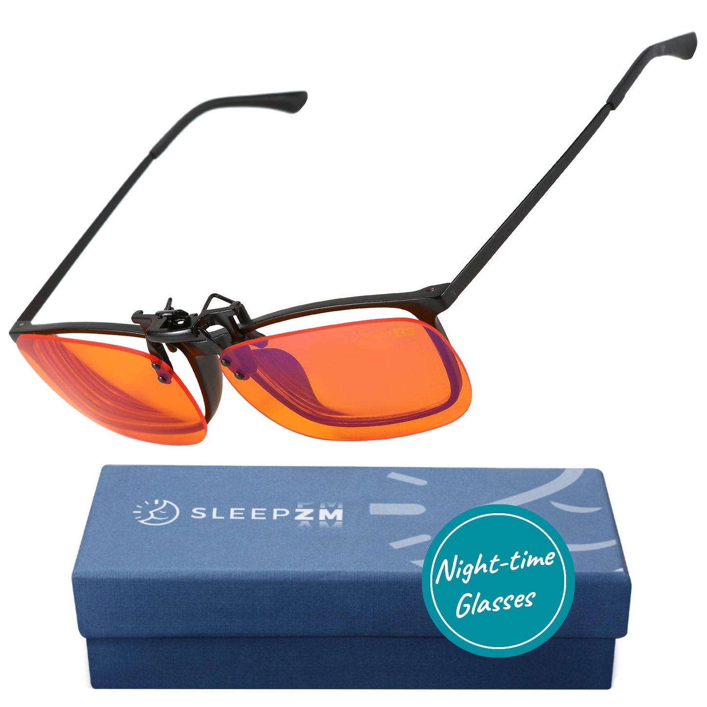 Night-time Flip-up Clip-on Blue Light Blocking Glasses