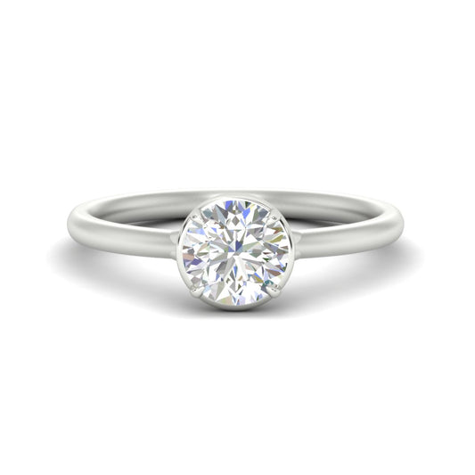 Flush Collet Solitaire Engagement Ring