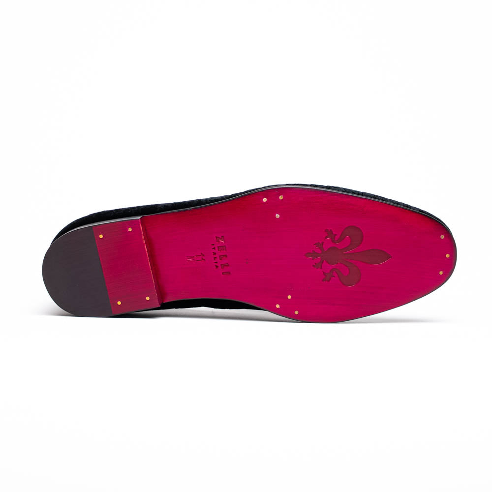 10-520-BLK Zapatos de esmoquin de terciopelo FORMAL II, Negro
