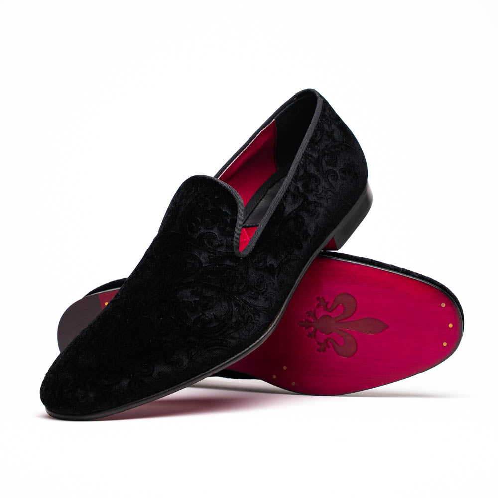 10-520-BLK Zapatos de esmoquin de terciopelo FORMAL II, Negro
