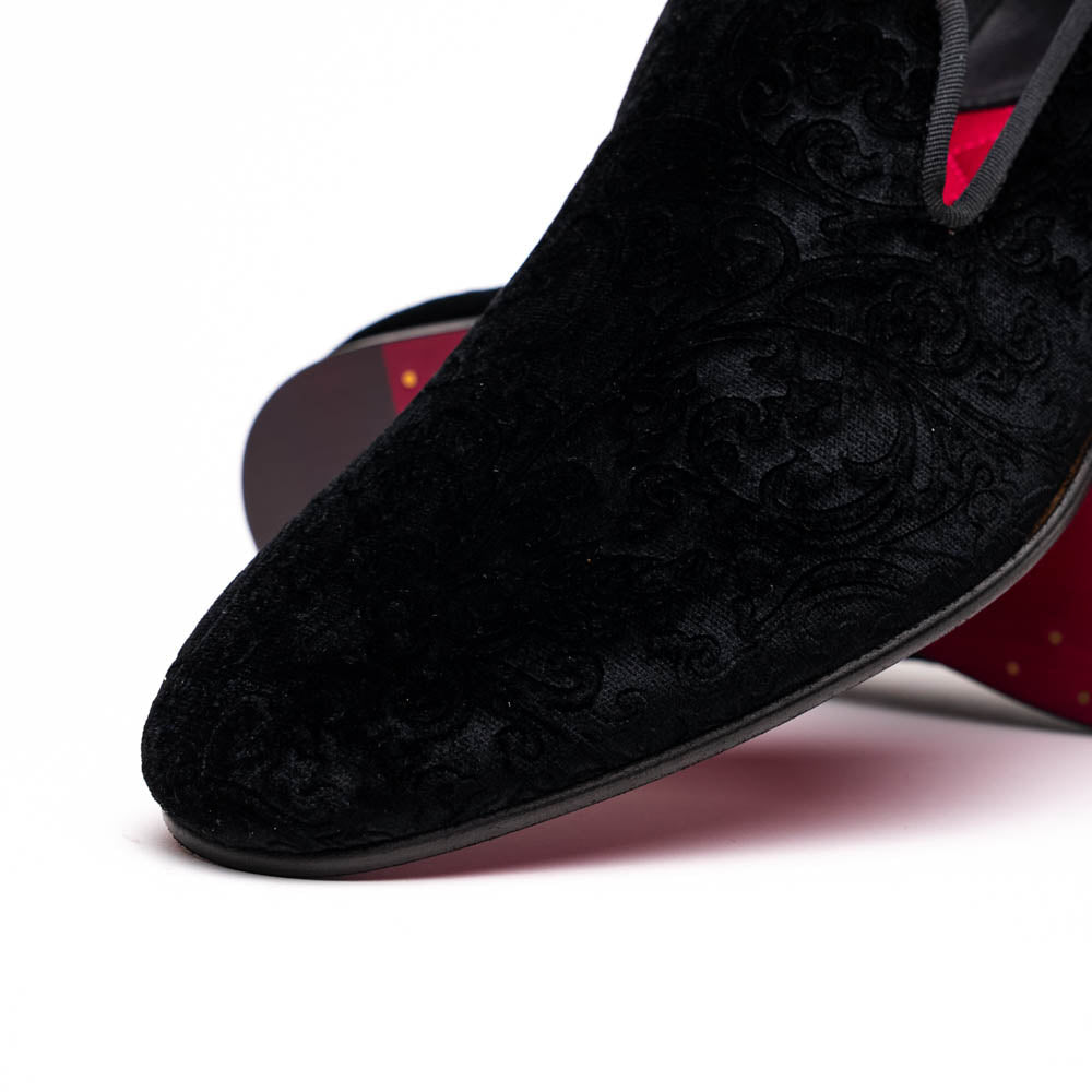 10-520-BLK Zapatos de esmoquin de terciopelo FORMAL II, Negro
