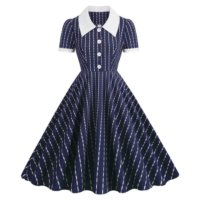 Elegant 1950s Embroidered Mesh Retro Party Dress