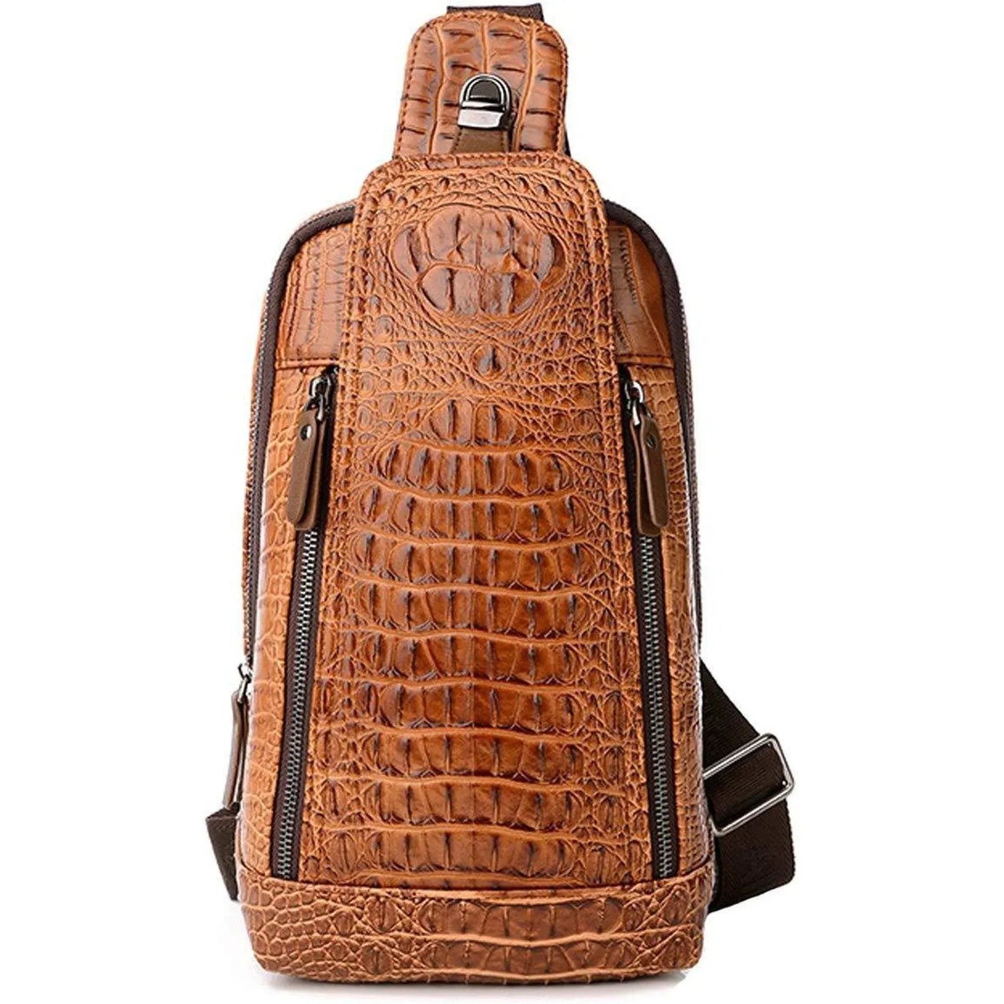 Croc Design Leather Sling Bag – Sophisticated & Practical