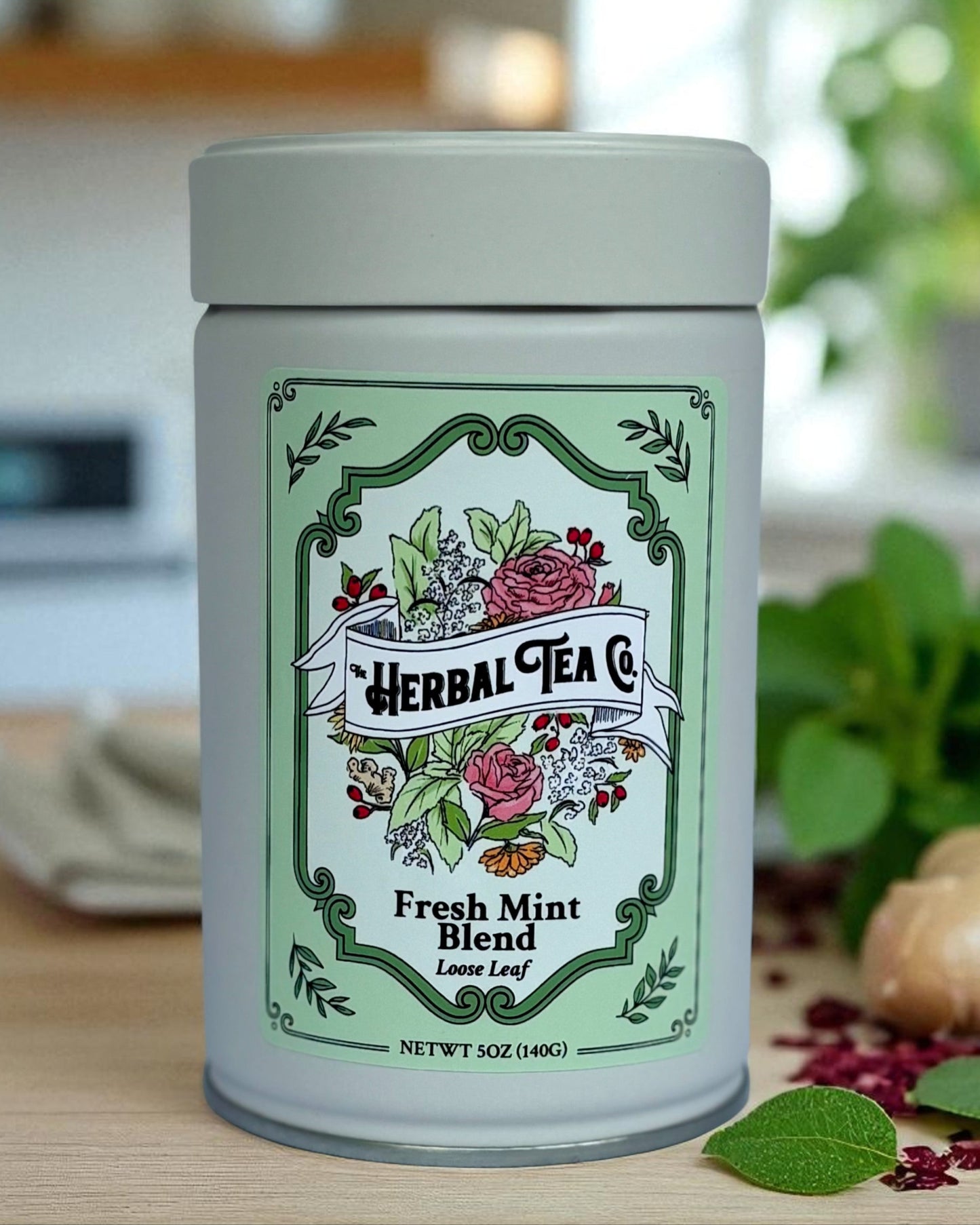 Té de hierbas de menta fresca