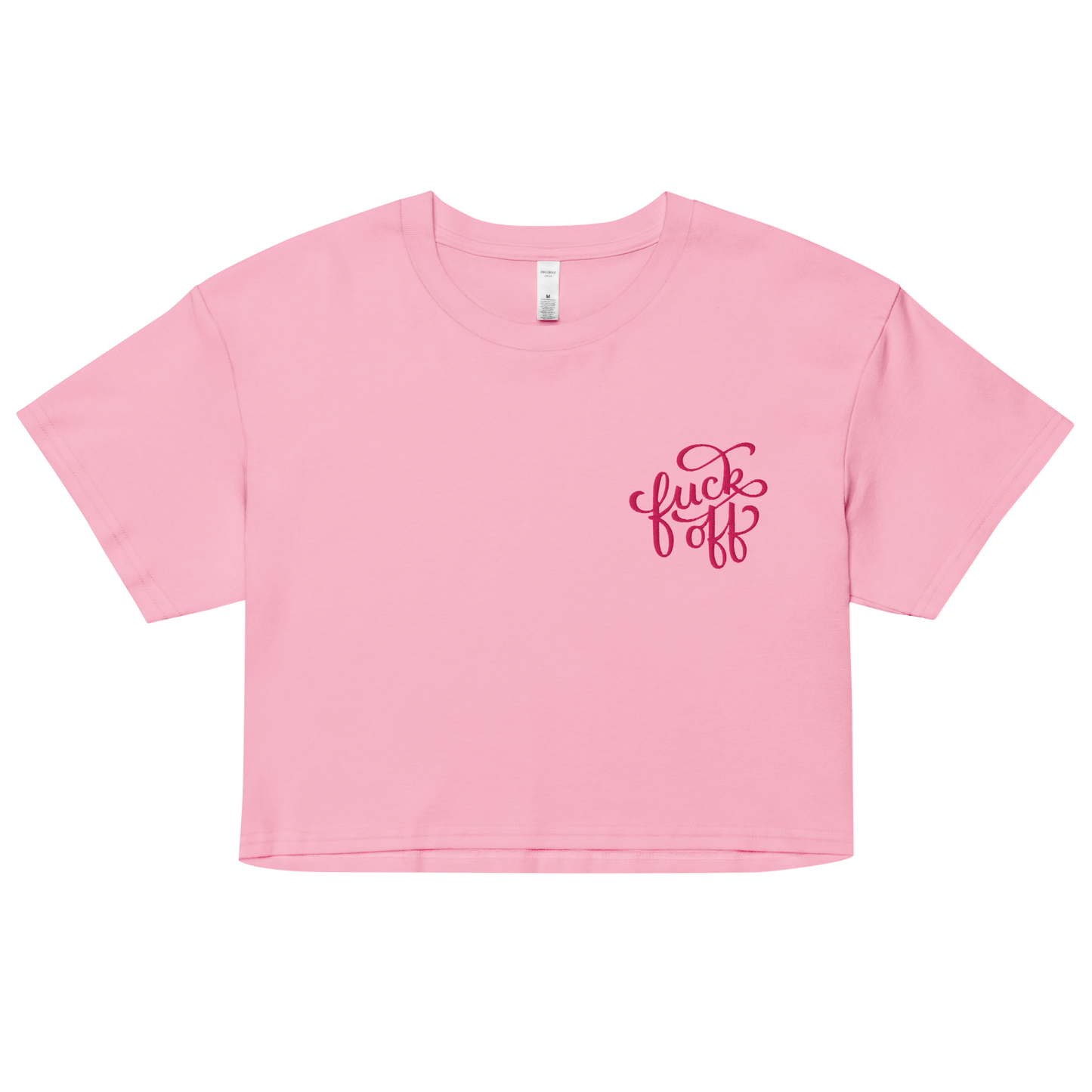 Fuck Off Embroidered Crop Top