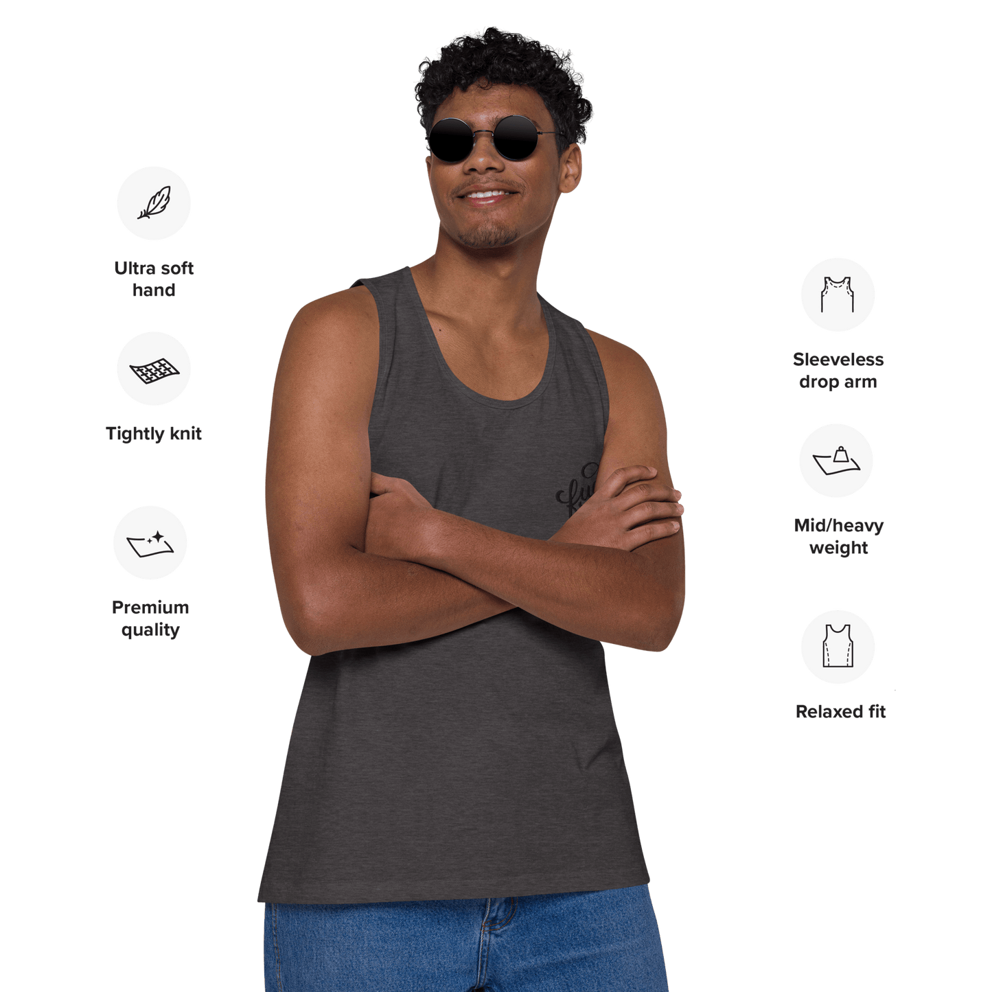 Camiseta sin mangas bordada de Fuck Off