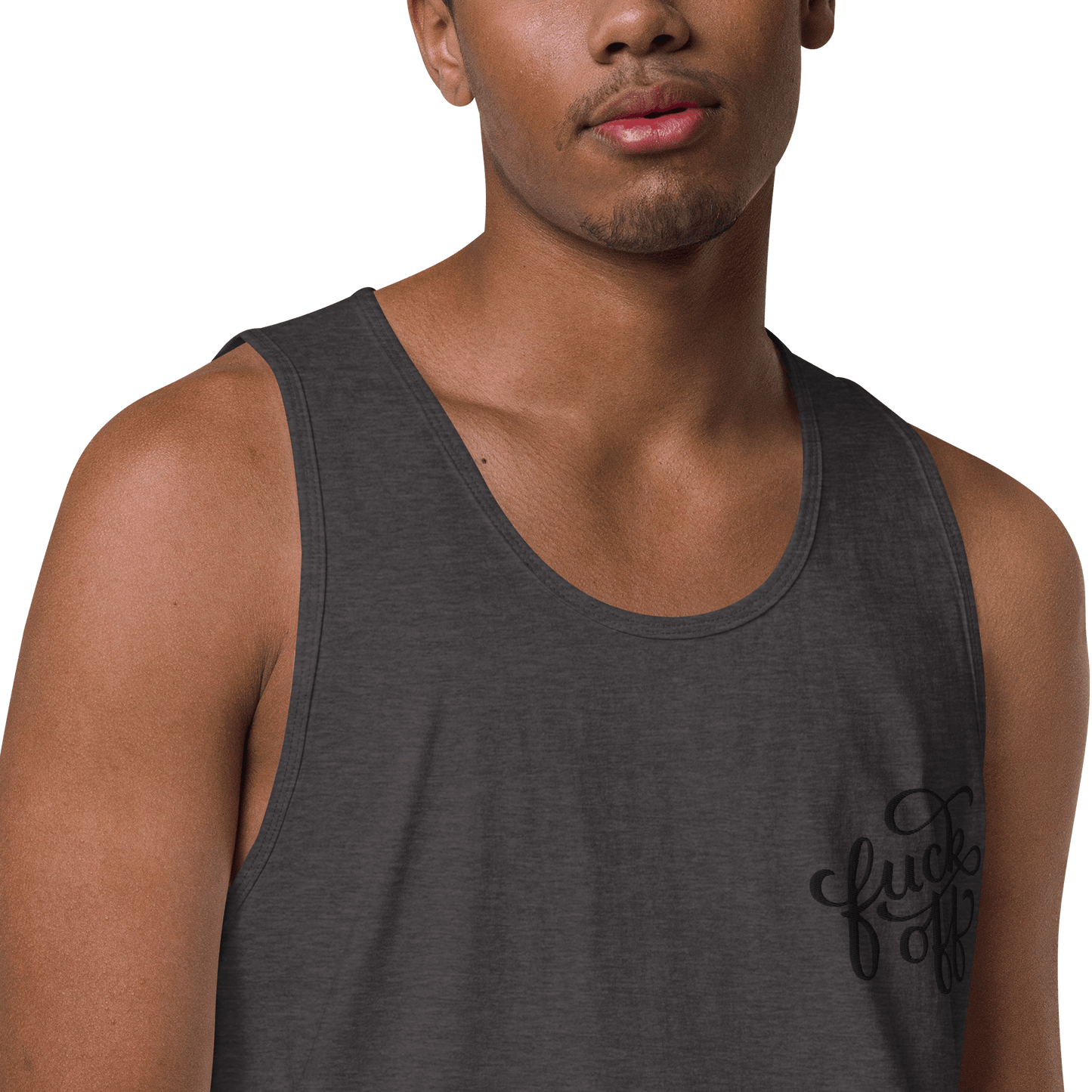 Camiseta sin mangas bordada de Fuck Off