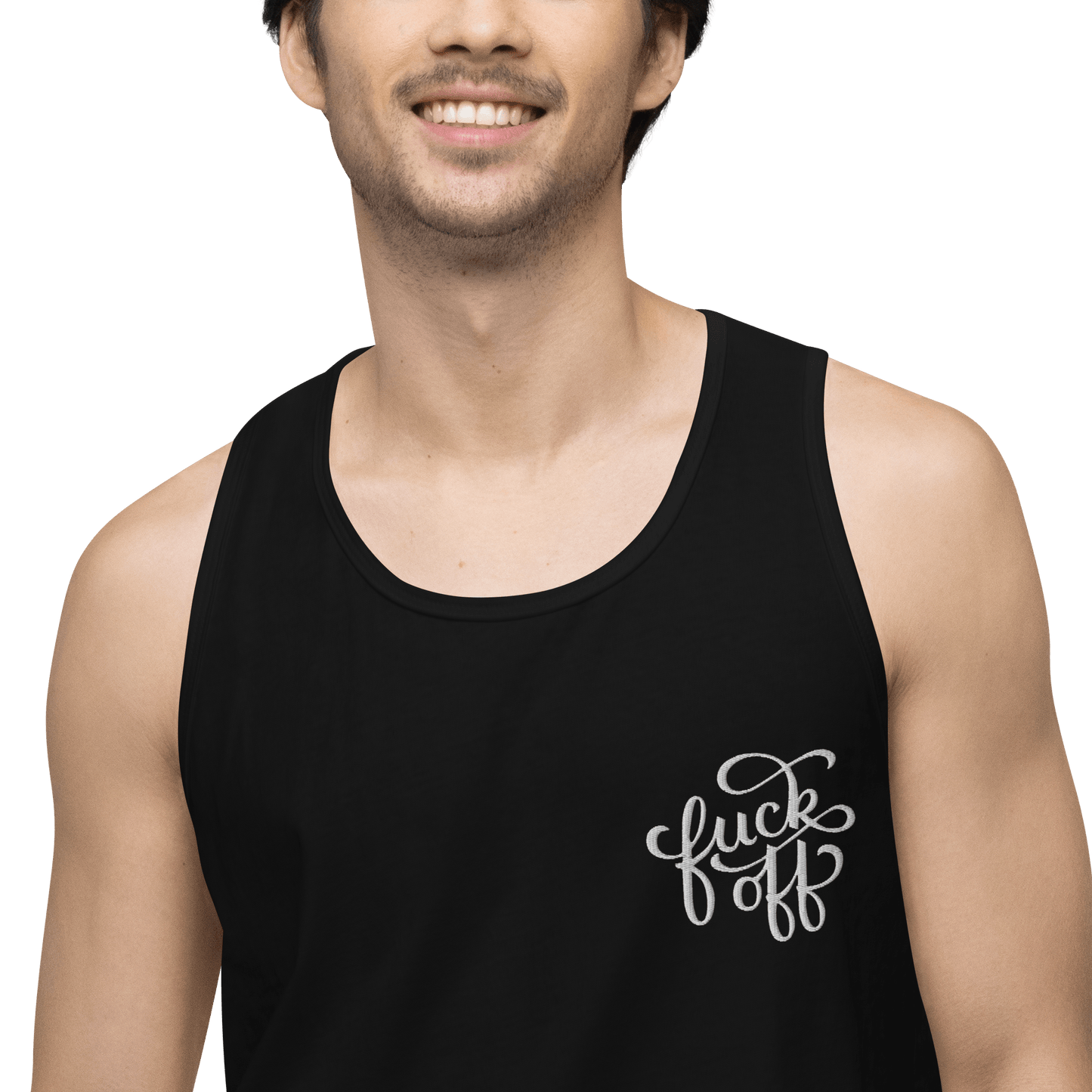 Camiseta sin mangas bordada de Fuck Off