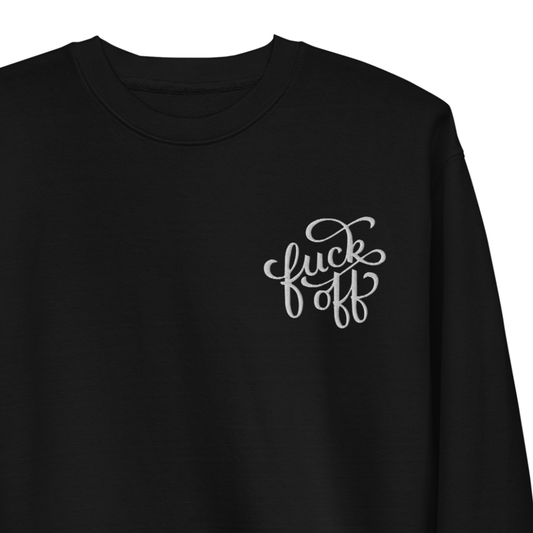Sudadera unisex bordada con el mensaje "Jódete"