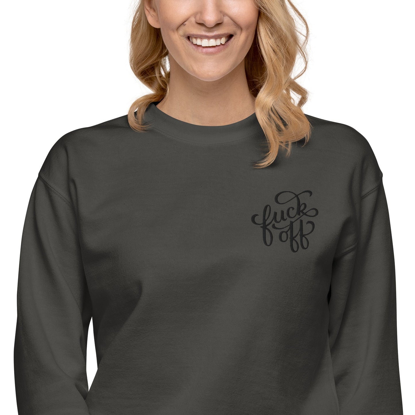 Sudadera unisex bordada con el mensaje "Jódete"