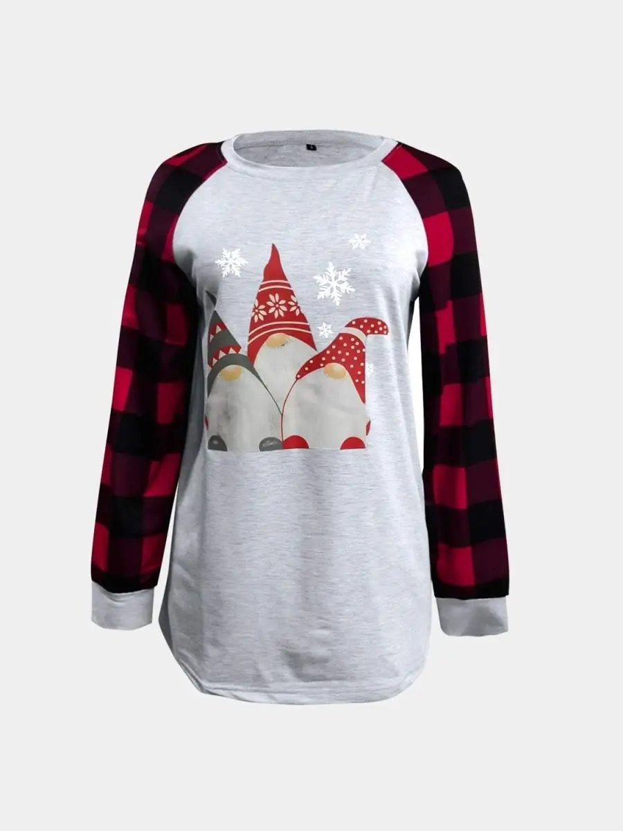 Women's Long Sleeve T-Shirt - Plaid Graphic - Everyday Soft & Stylish