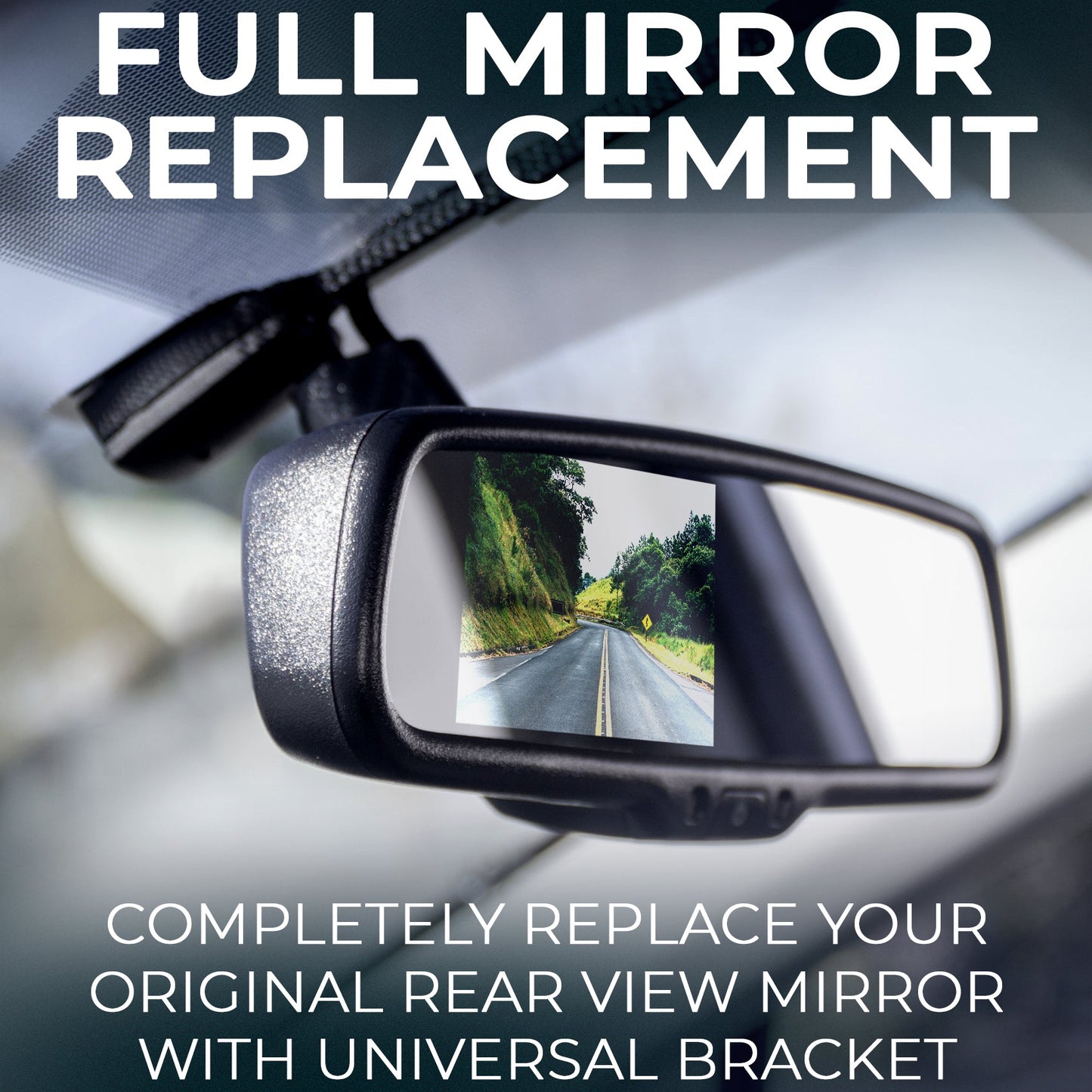 Master Tailgaters 8" Frameless Rear View Mirror with 7" LCD Screen | Rearview Universal Fit Mount | 4 Video Inputs | Auto Adjusting Brightness LCD | Anti Glare | Full Original Mirror Replacement