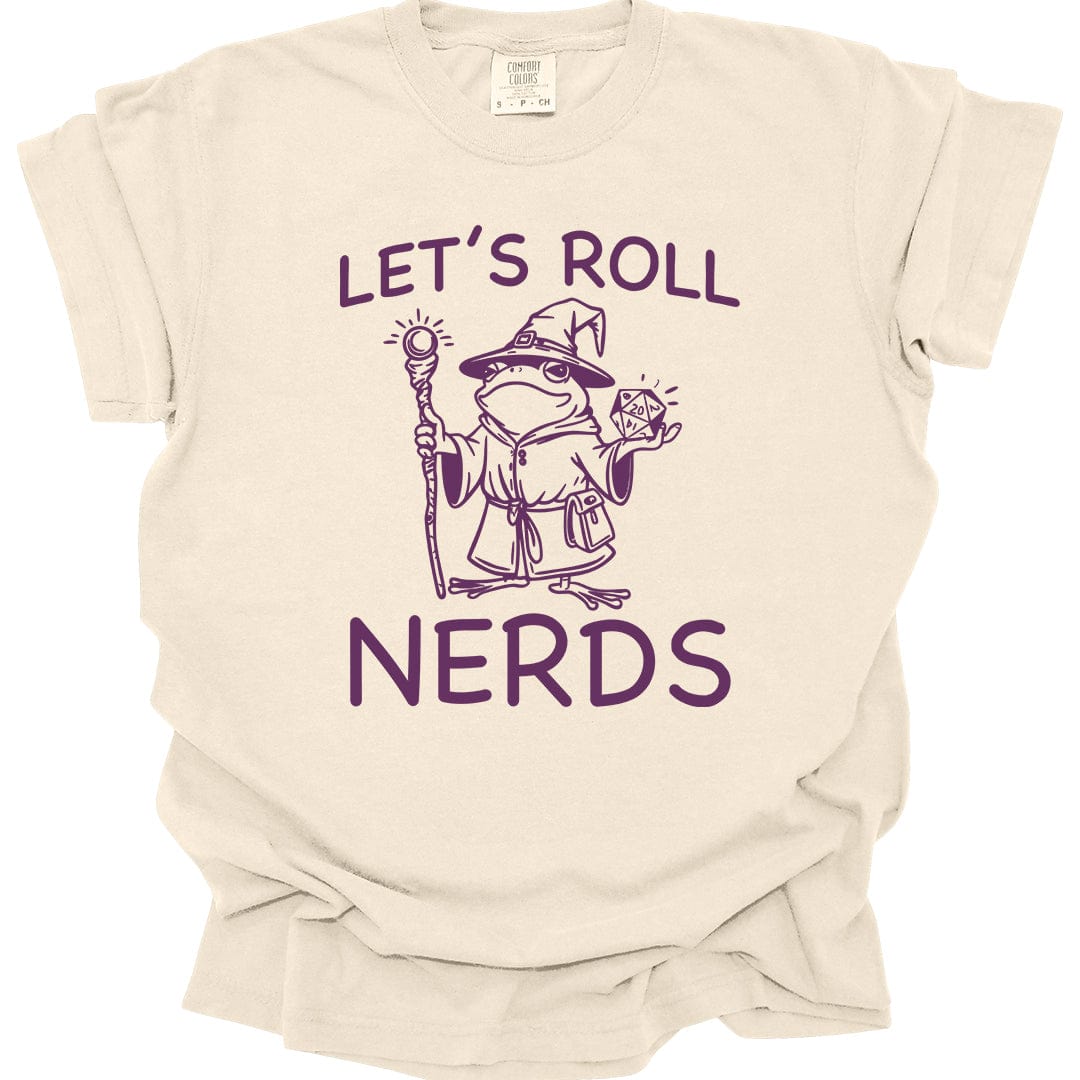 Funny D&D "Let’s Roll Nerds" Shirt - Comfort Colors
