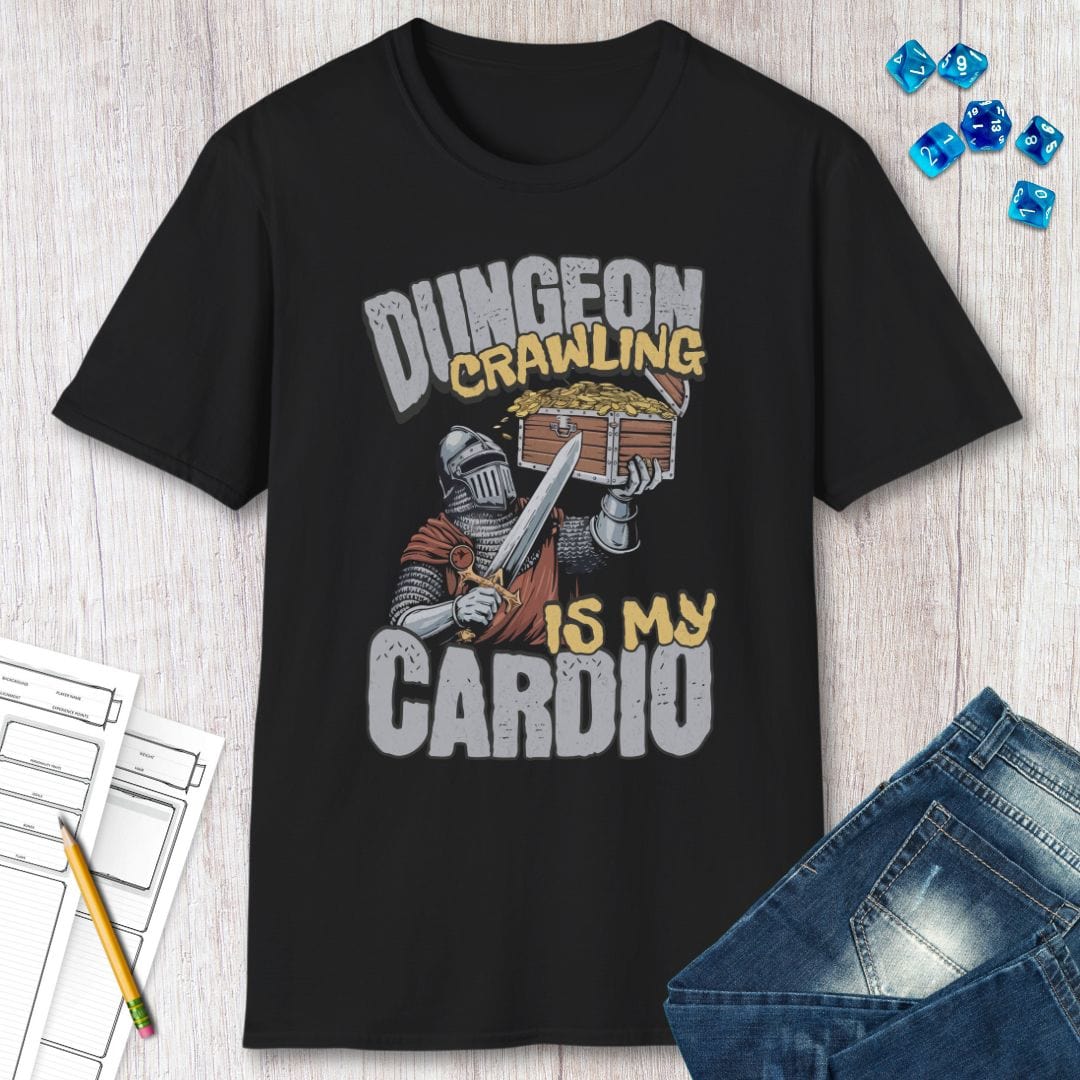 Camiseta divertida de Calabozos y Dragones - Gatear por mazmorras es mi cardio