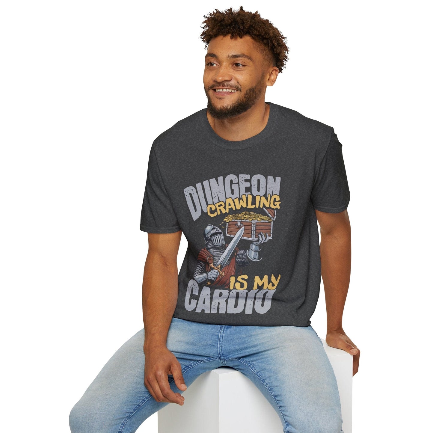 Camiseta divertida de Calabozos y Dragones - Gatear por mazmorras es mi cardio