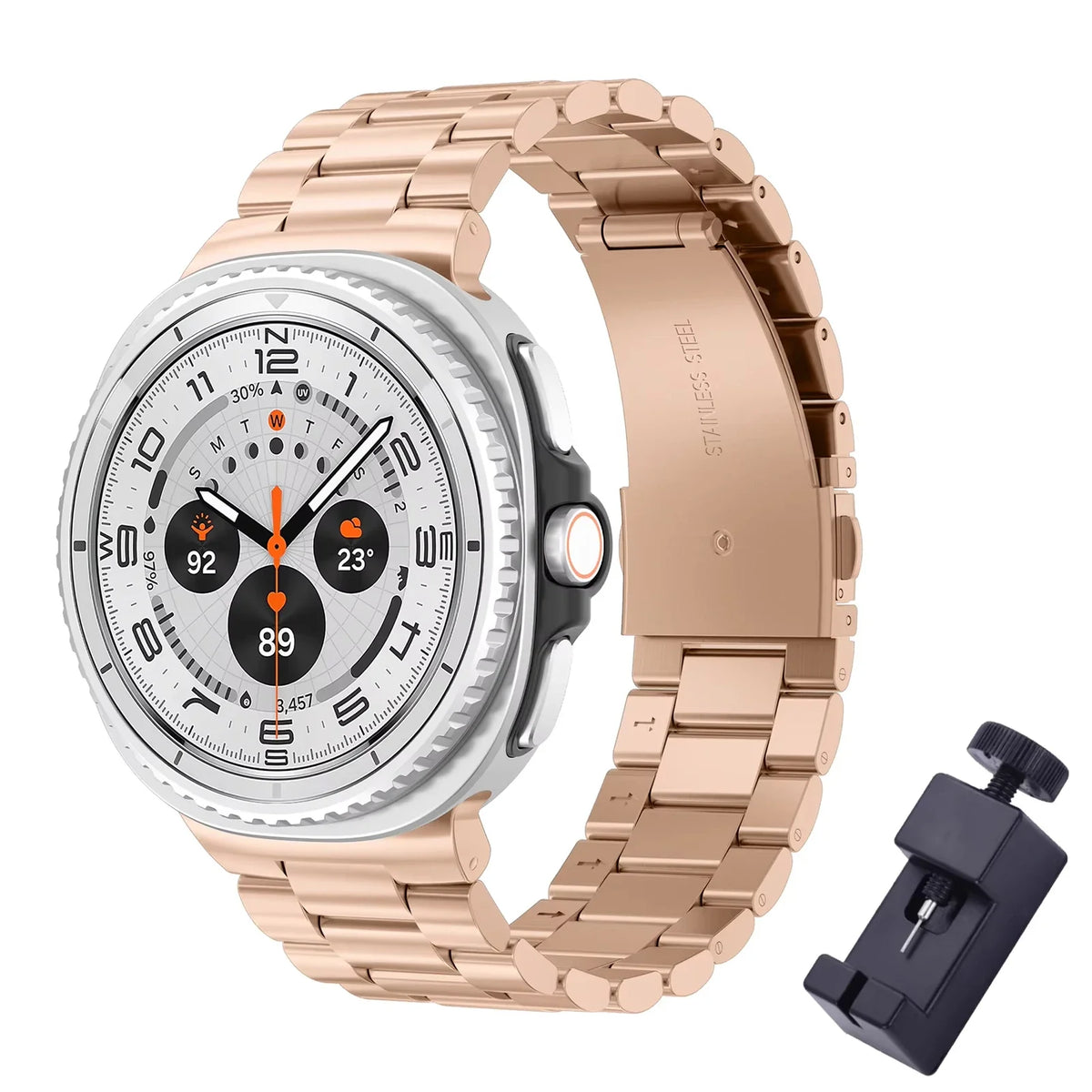Stainless Steel Galaxy Watch8, Classic, Watch9 Band Polished