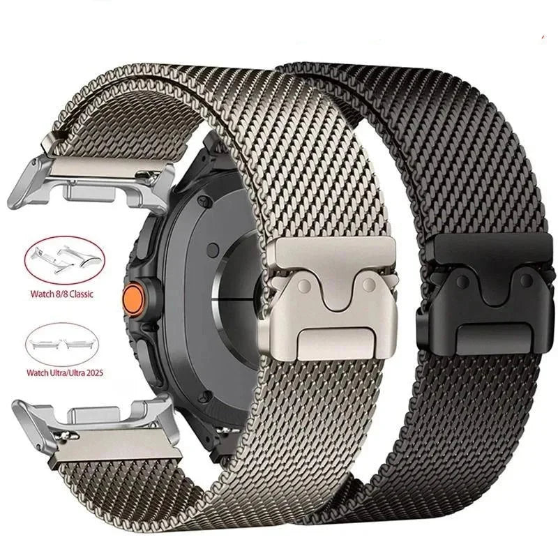 Stainless Steel Galaxy Watch8, Classic, Watch9 Milanese Loop Band
