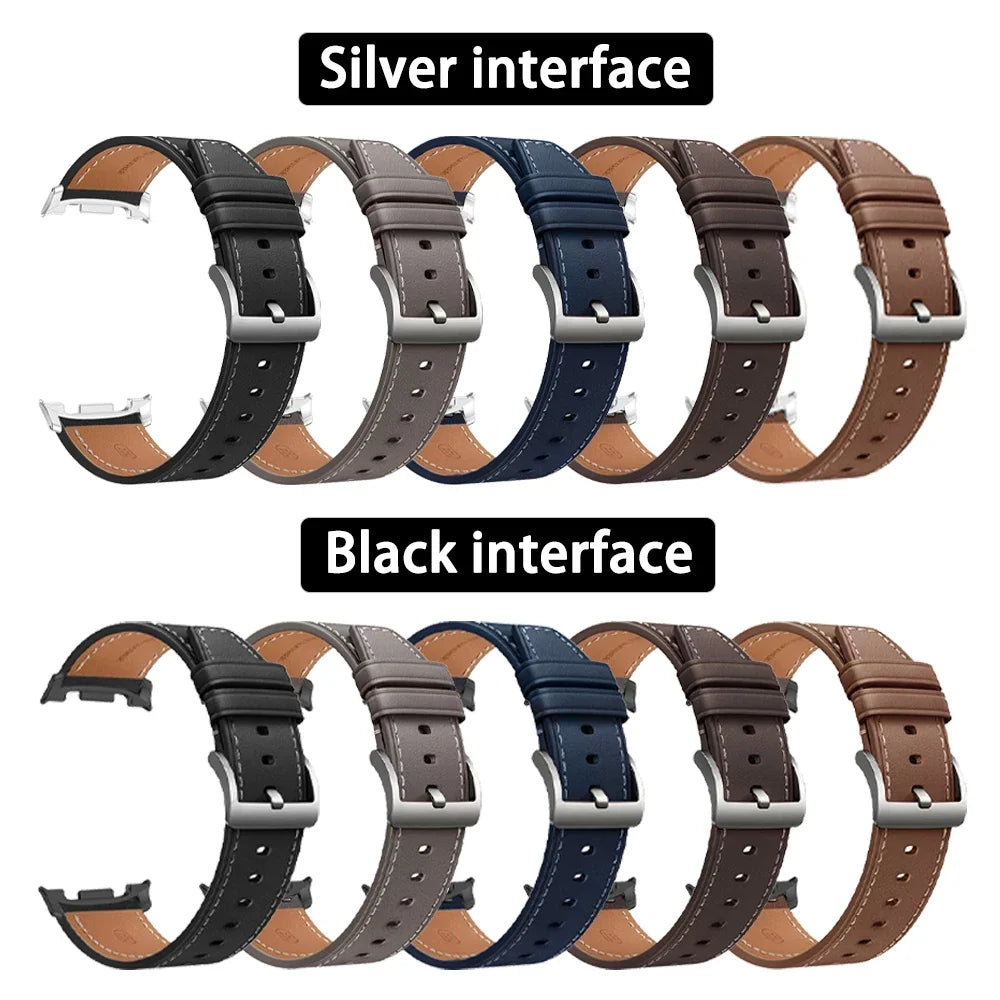 Leather Galaxy Watch8, Classic, Watch9 Band Smooth Stitching