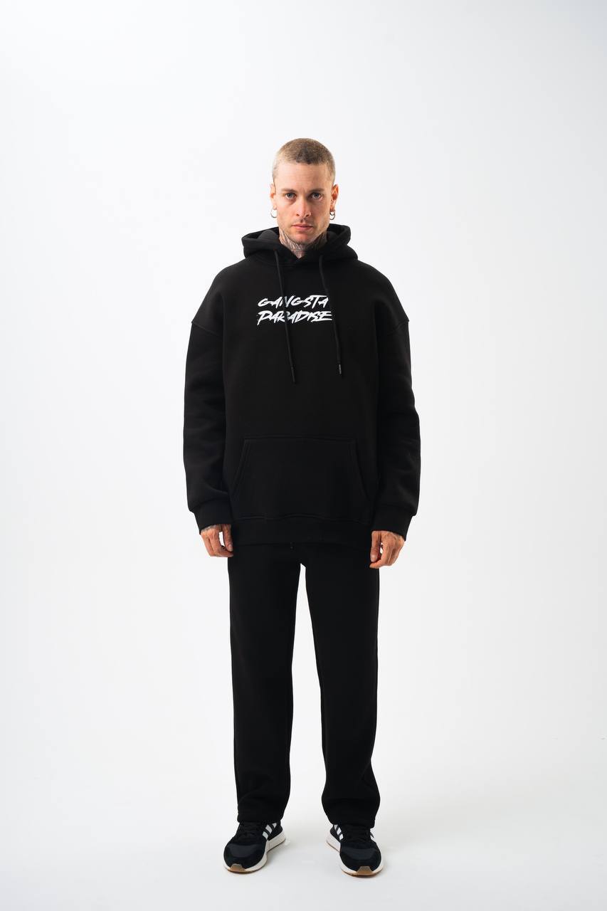 Oversize 'Gangsta Paradise' Graphic Hoodie - Heavyweight Streetwear Hooded Sweatshirt