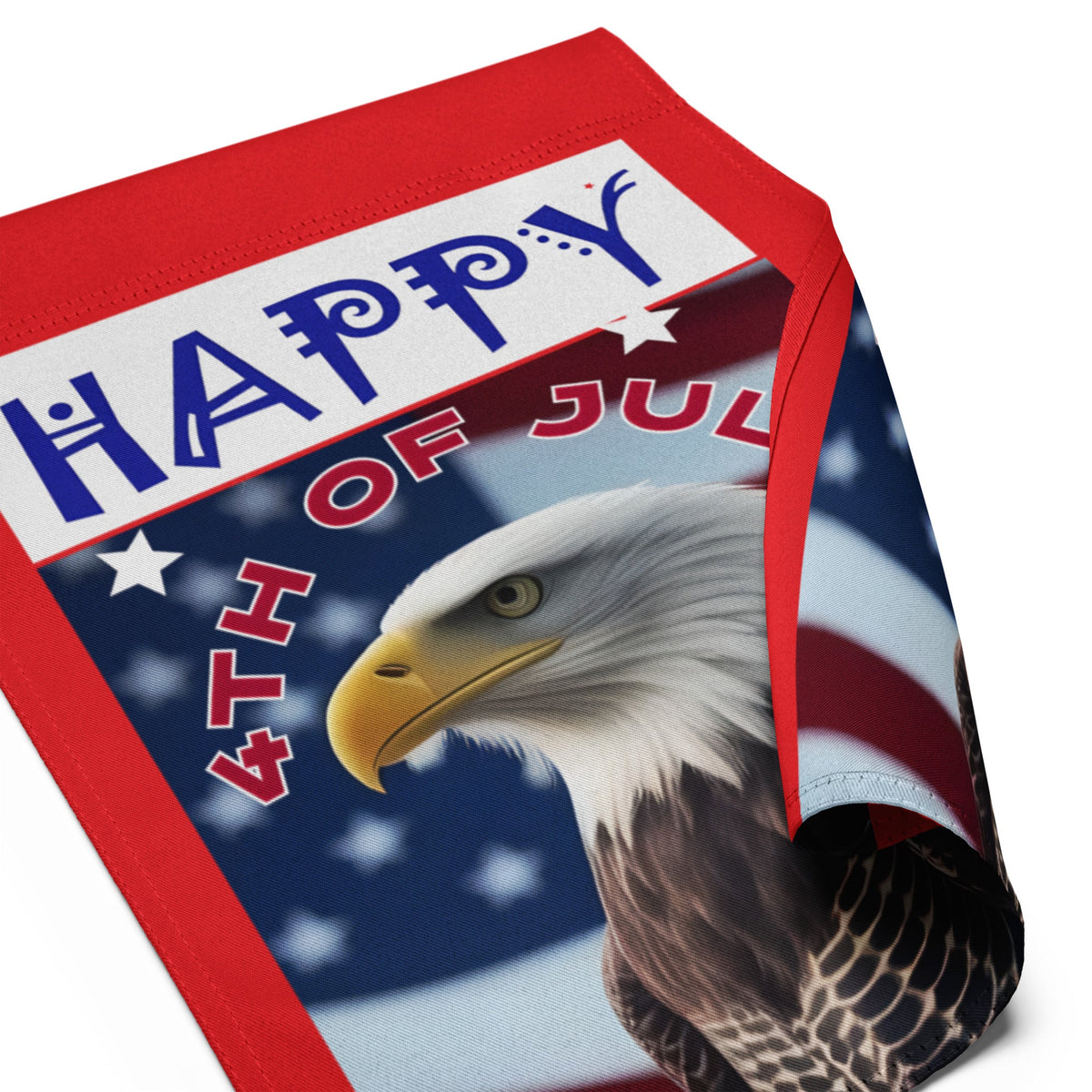 Happy 4th of July with Bald Eagle Garden Flag - 12" x 17"