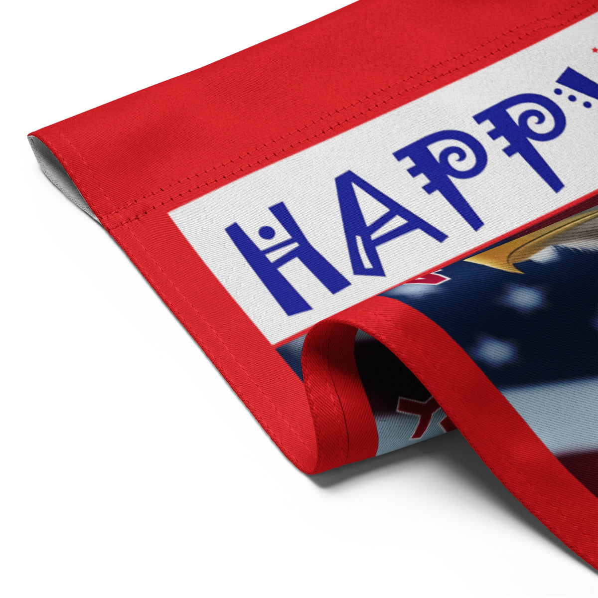 Happy 4th of July with Bald Eagle Garden Flag - 12" x 17"