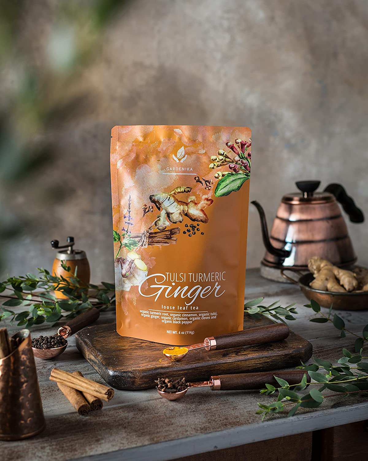 Turmeric Ginger Chai Tea, Anti-Inflammatory - Ayurvedic - Organic