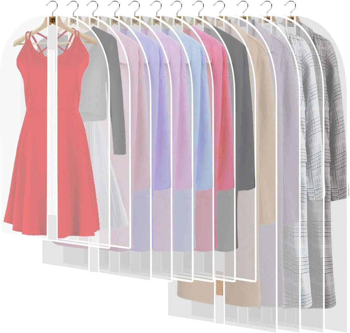 4-Pack Extra Long Garment Bags 180cm Dress Cover