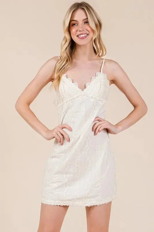 Dresses Trendsi Lace Cami Mini Dress Women's Casual Adjustable Strap Cute Dress