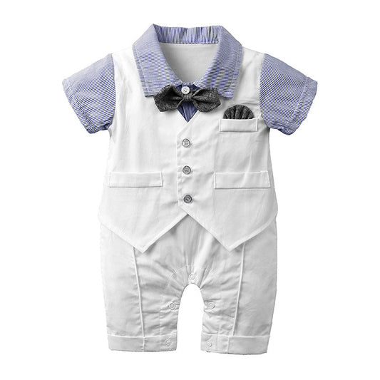 Gentleman Short Sleeve Bodysuit for Boys (White) - # BAAA71710012