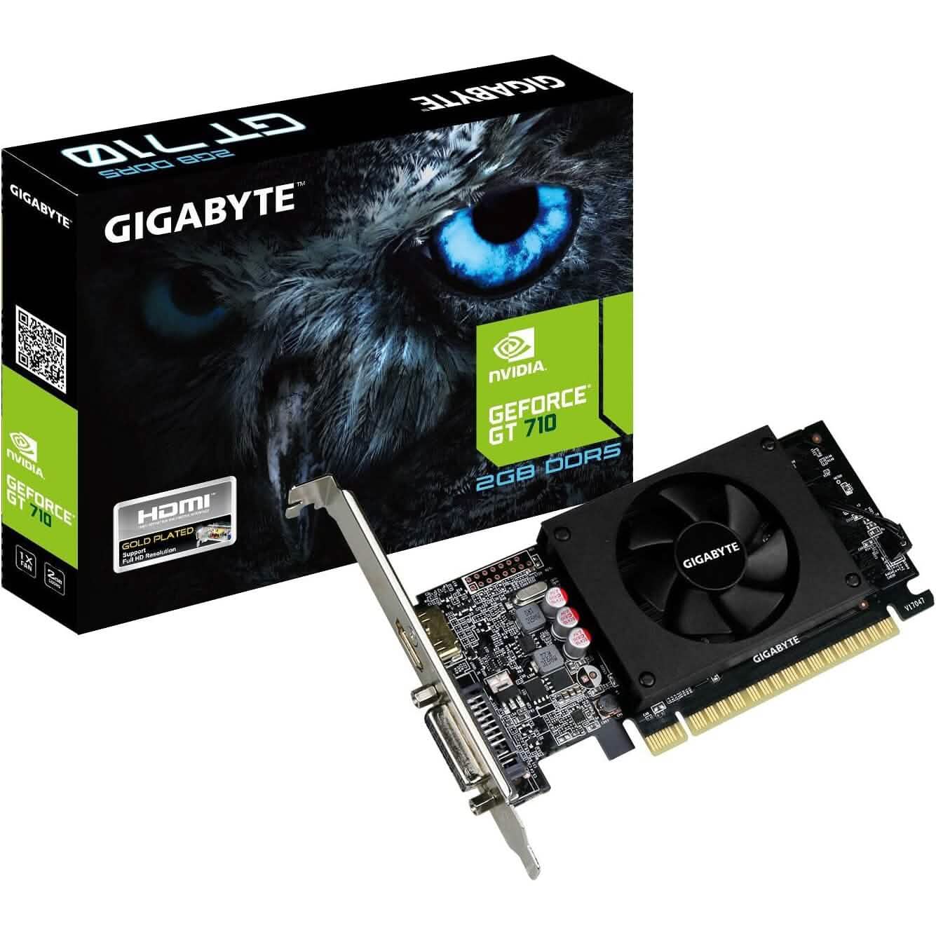 Gigabyte GeForce GT 710 2GB Graphic Cards and Support PCI Express 2.0 X8 Bus Interface (Refurbished)