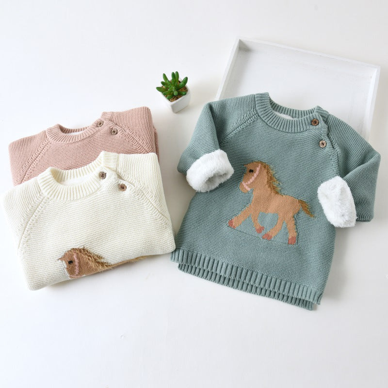 Girls' Fashionable Thick Knitted Sweater | For Autumn/Winter - # BAAA111310004 & GIAA21210019
