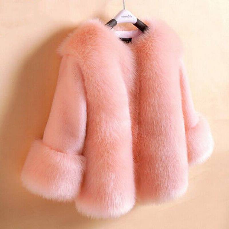 Girls' New Fox Fur Thickened Cotton Coat - # GIAA21210048