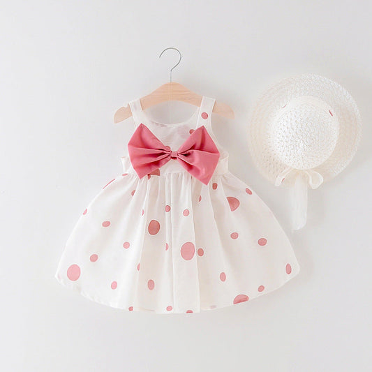 Girls' Sleeveless Dress with Bow Detail - # BAAA51110016