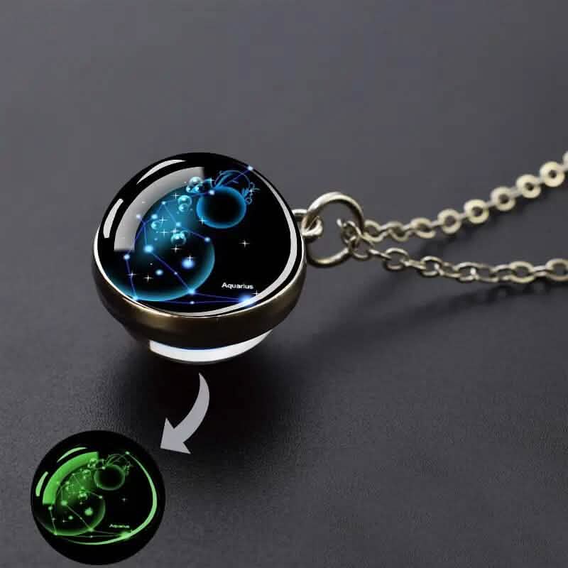 Glow-in-the-Dark Zodiac Pendant Necklace