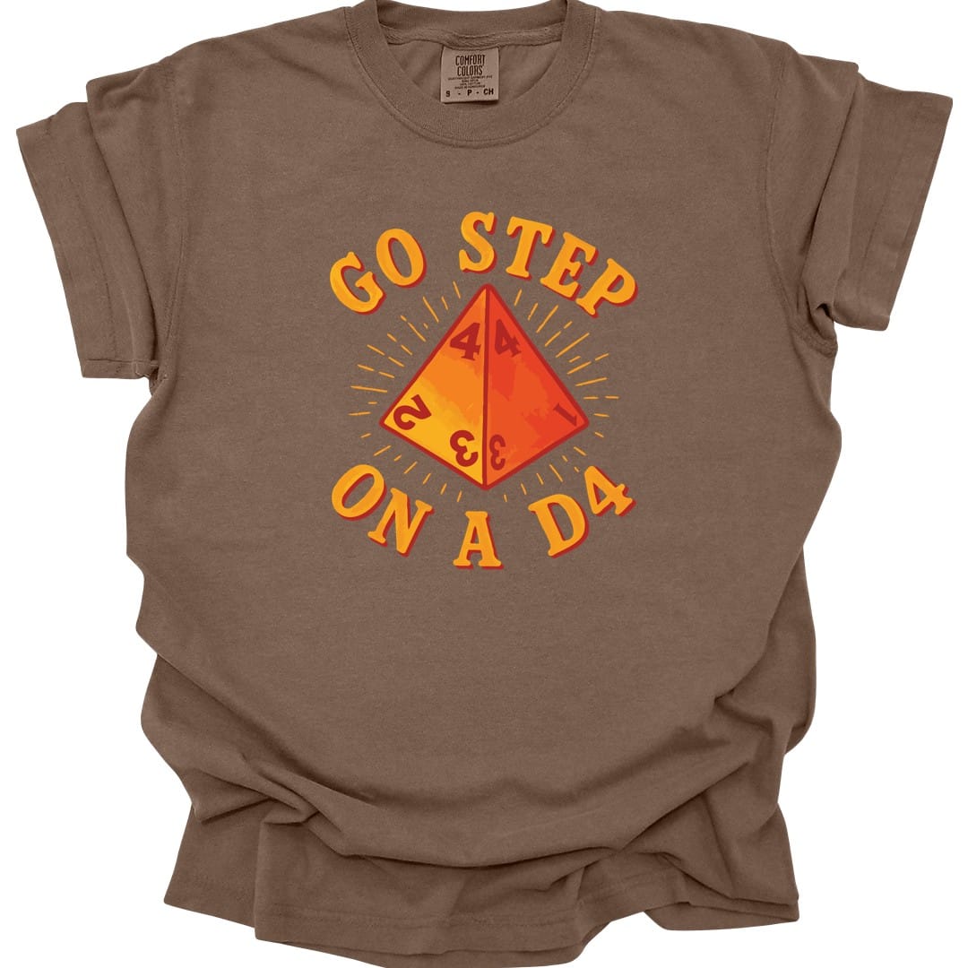 Go Step On A D4 Funny D&D T-Shirt - Comfort Colors