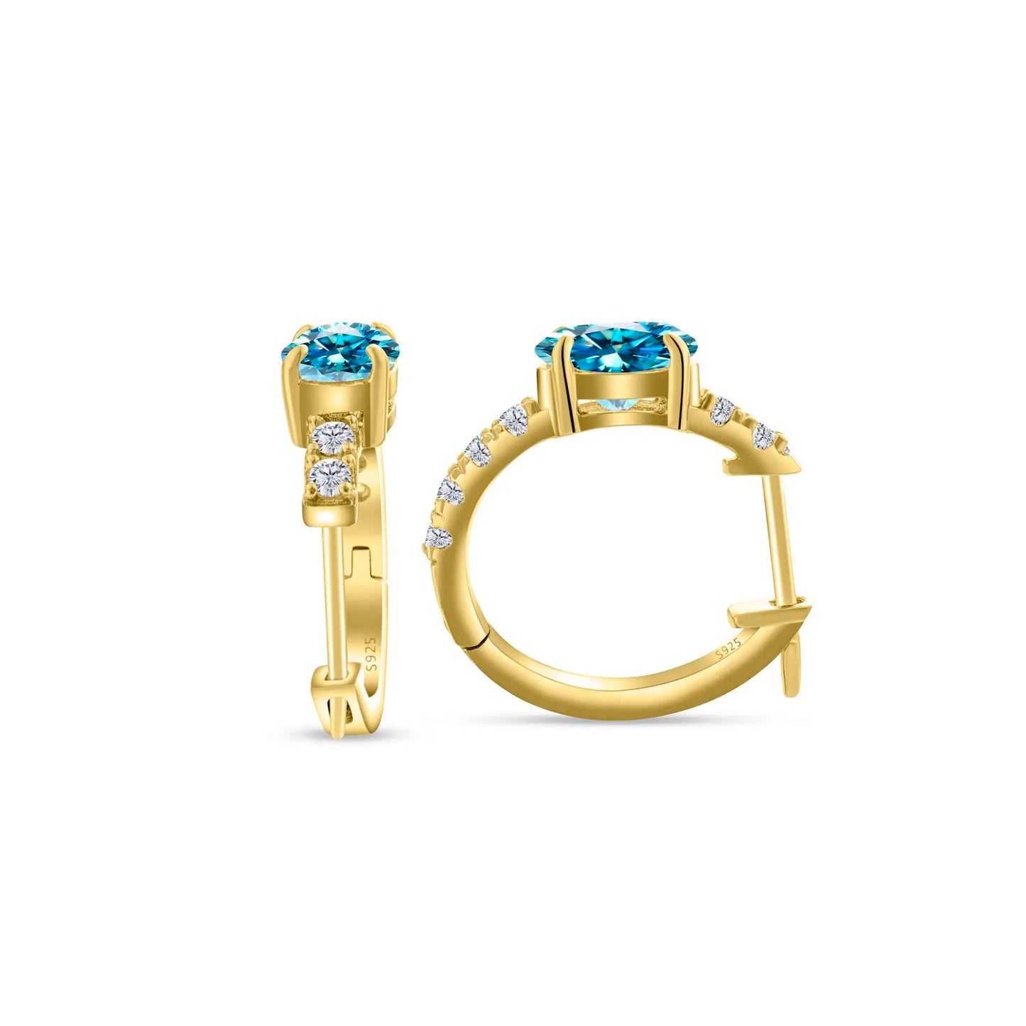 925 Sterling Silver Moissanite 1 Ct Oval Stud Earrings For Women GIA