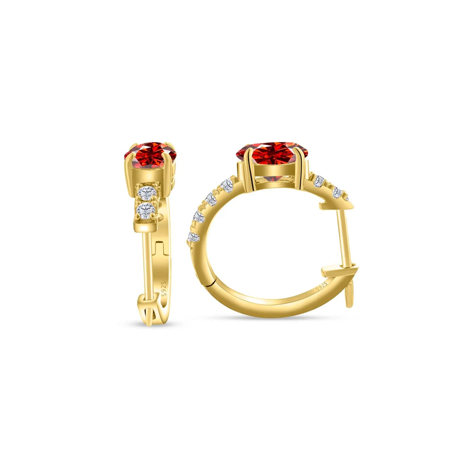 925 Sterling Silver Moissanite 1 Ct Oval Stud Earrings For Women GIA