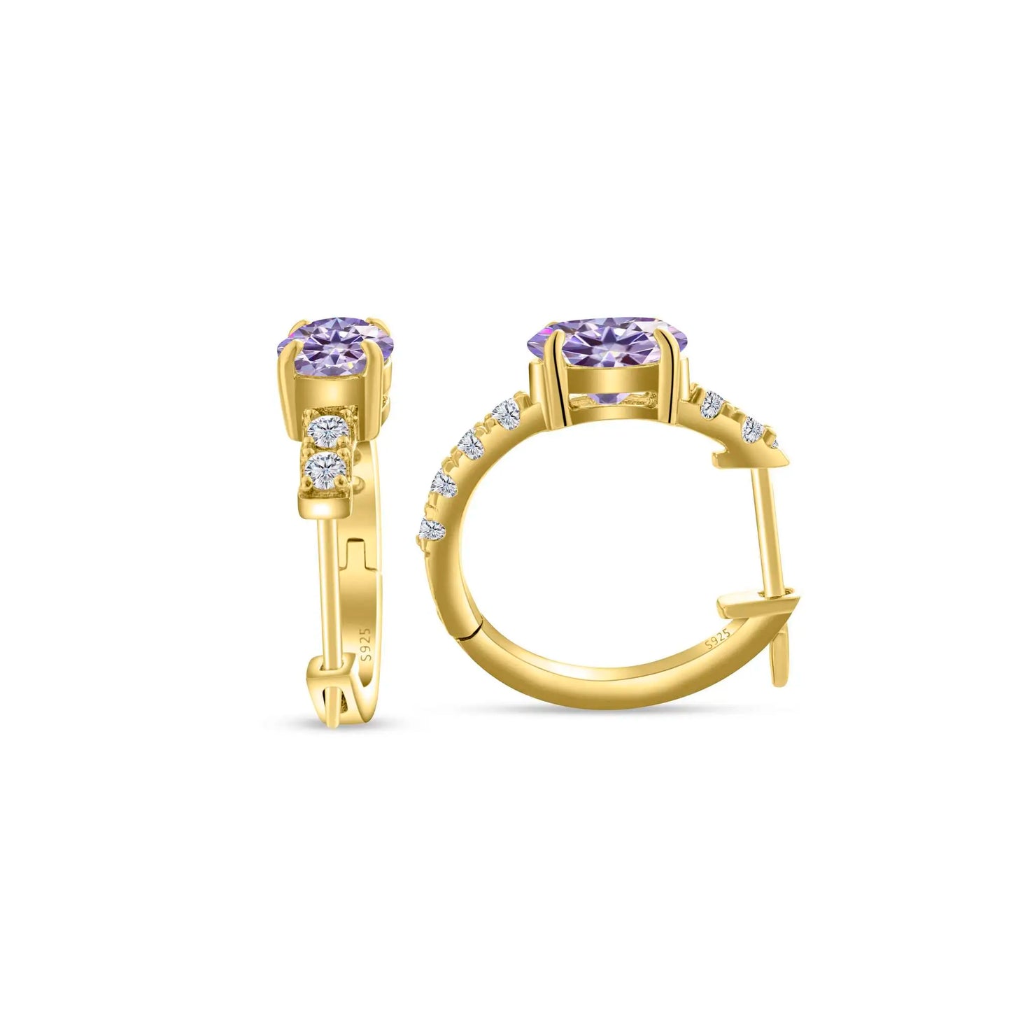 925 Sterling Silver Moissanite 1 Ct Oval Stud Earrings For Women GIA