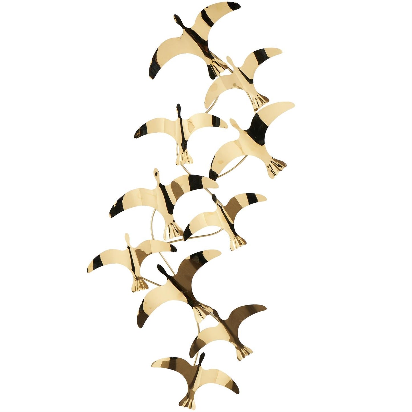 Gold Stainless Steel Metal Bird Minimalistic Flying Home Wall Decor