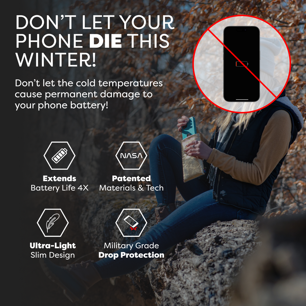 Funda térmica para teléfono Serie Apollo - Prolonga la vida útil de la batería 3 veces