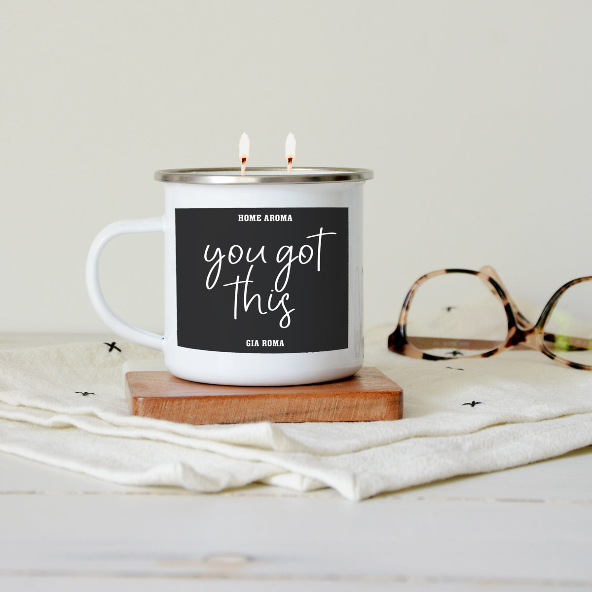 16oz Reusable Metal Candle Mug Scented Candle With Custom Label Color Option