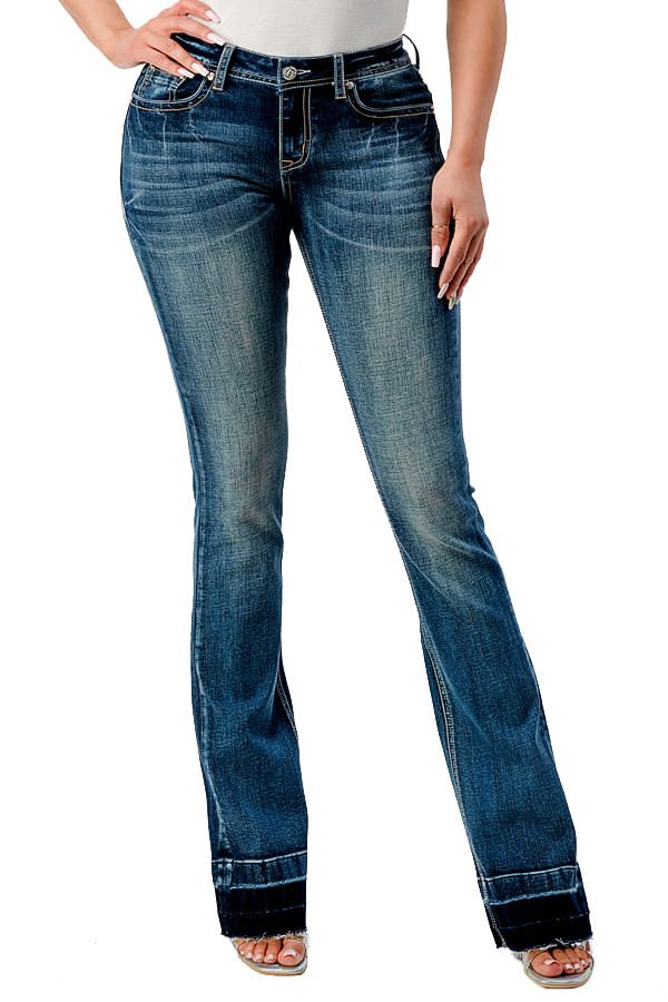 Jeans acampanados de tiro medio con caballo 3D Grace in LA Western para mujer