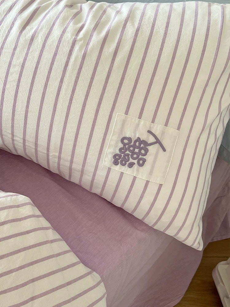 Purple Applique Duvet Cover Set