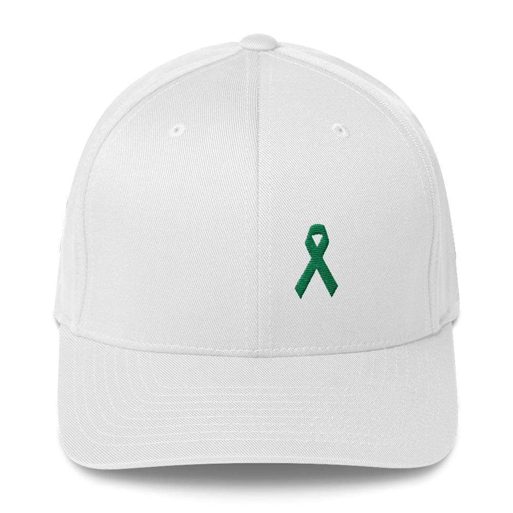 Gorra Ajustada de Sarga con Lazo Verde para el Cáncer de Vesícula Biliar y Hígado