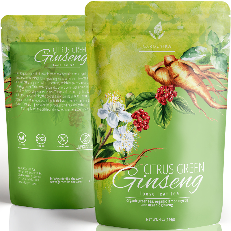 Té verde de ginseng, cafeína media - Aporte de energía - Ecológico y Kosher