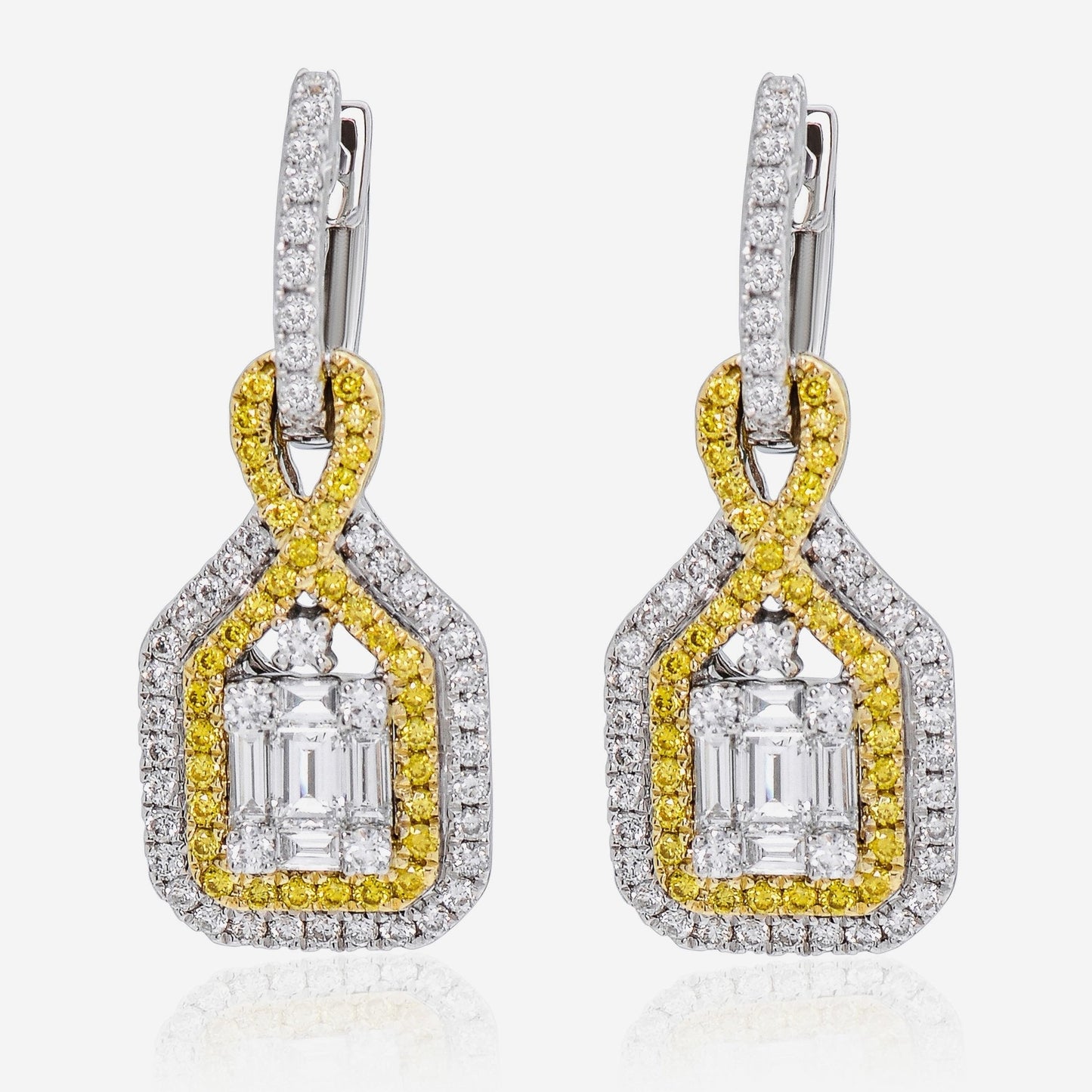 Gregg Ruth 14K Gold, White Diamond 1.13ct. tw. and Fancy Yellow Diamond Drop Earrings 47202