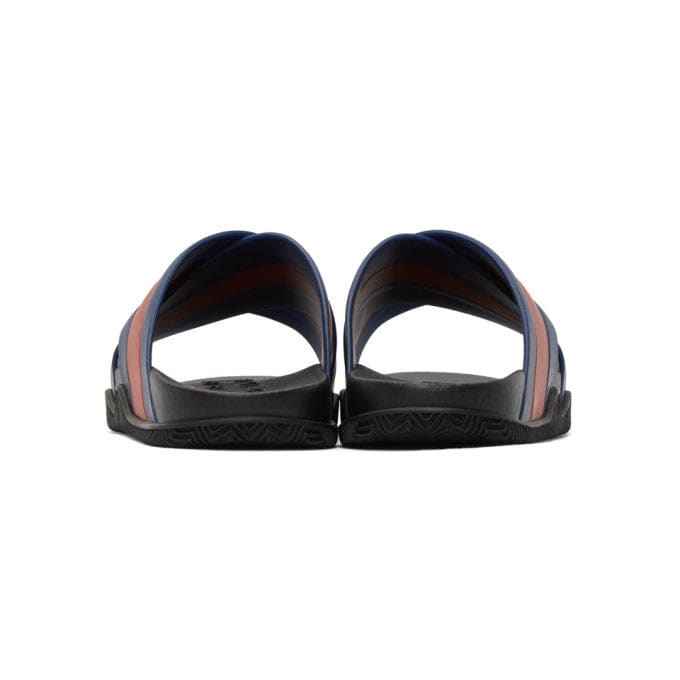 Gucci Blue and Red Agrado Slip-On Sandals