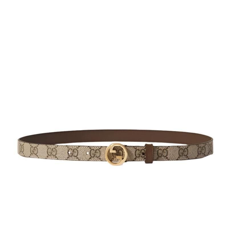 GUCCI Embellished coated-canvas and leather belt