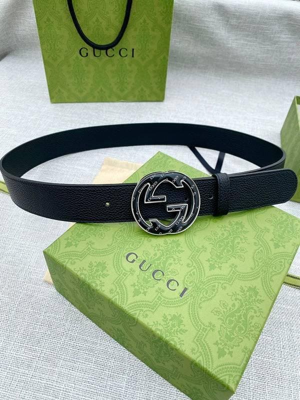 GUCCI Embellished coated-canvas and leather belt 'Black'