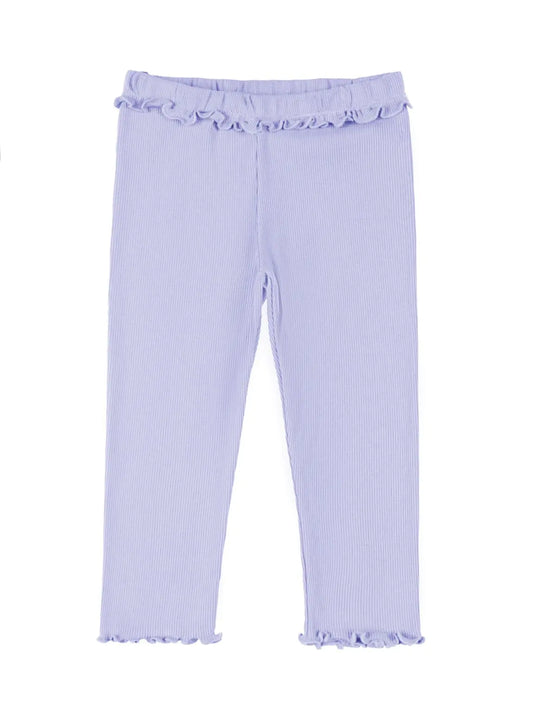 Haloumoning Baby Girls and Toddler Ribbed Ruffle Pants Fall Pull on Elastic Waist Bottoms Outfits-Purple - # GIAA21410008